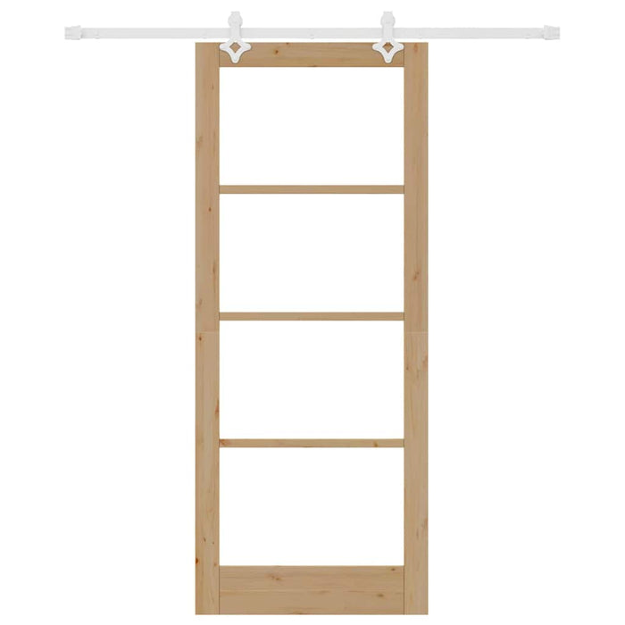 Set di Porta Scorrevole  con Hardware 86x211 cm Legno Massello di Pino 3332229