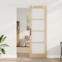 Porta Scorrevole Manuale Marrone 78 x 232 cm Legno e metallo 3332247