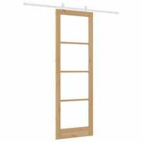 Porta Scorrevole Manuale Marrone 78 x 232 cm Legno e metallo 3332247