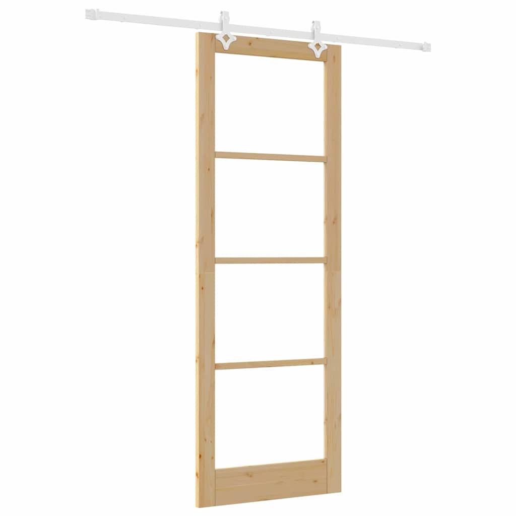Porta Scorrevole Manuale Marrone 83 x 232 cm Legno e metallo 3332253