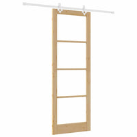 Porta Scorrevole Manuale Marrone 83 x 232 cm Legno e metallo 3332253