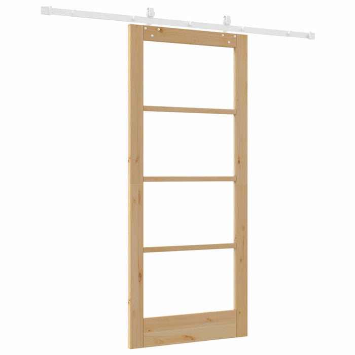 Porta Scorrevole Manuale Marrone 86 x 198.5 cm Legno e metallo 3332255