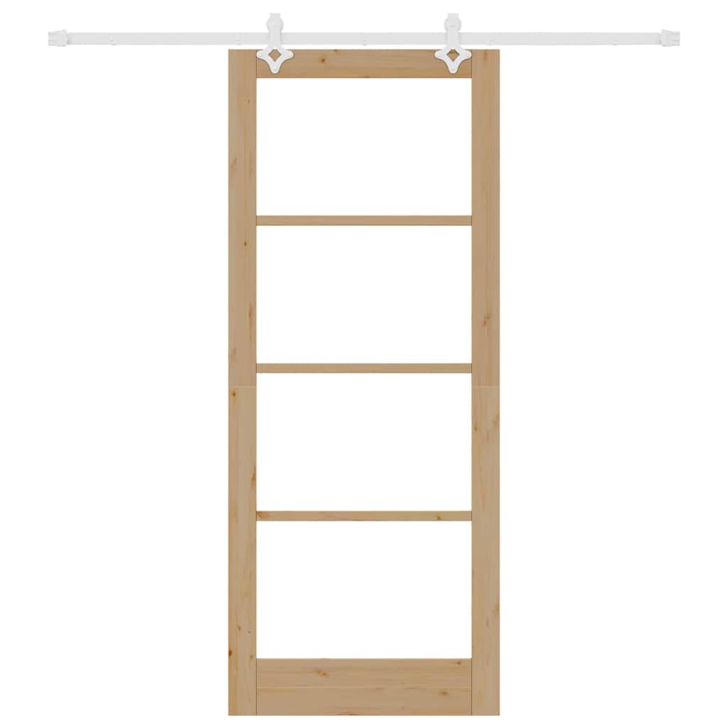 Porta Scorrevole Marrone 86 x 211 cm Legno e metallo 3332257