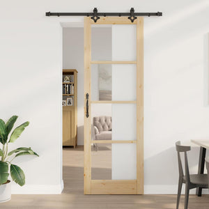 vidaXL Porta Scorrevole Marrone 78 x 232 cm Legno e metallo