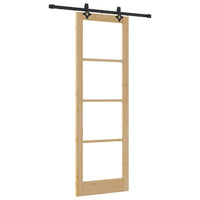 vidaXL Porta Scorrevole Marrone 78 x 232 cm Legno e metallo