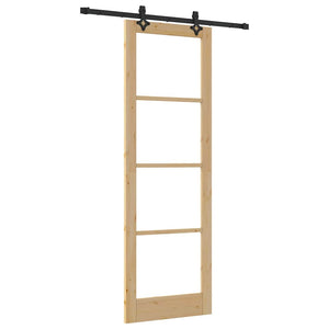 vidaXL Porta Scorrevole Marrone 78 x 232 cm Legno e metallo