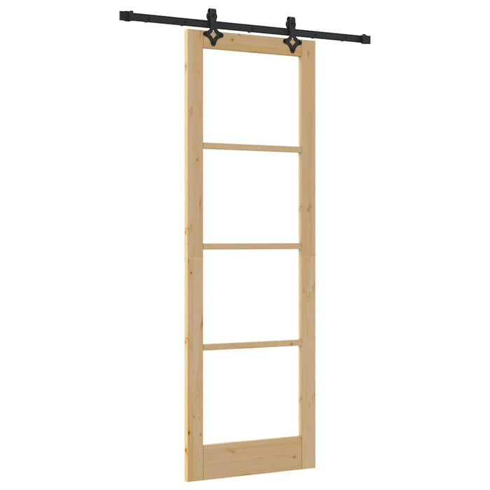 vidaXL Porta Scorrevole Marrone 78 x 232 cm Legno e metallo