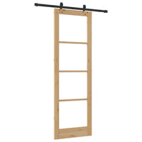 Porta Scorrevole  con Set di Accessori 78x232 cm Legno Massello di Pino 3332275