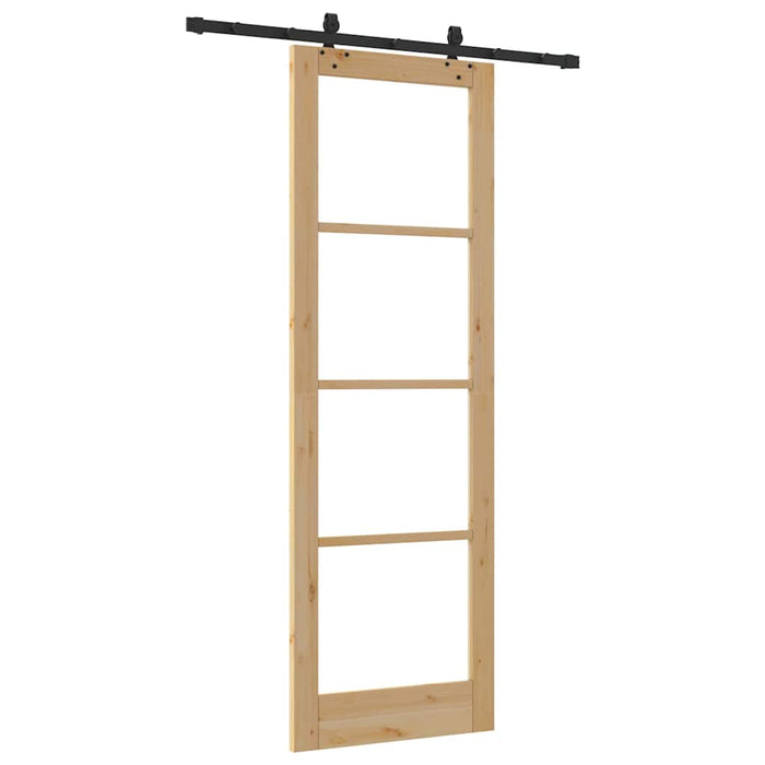 Porta Scorrevole  con Set di Accessori 78x232 cm Legno Massello di Pino 3332275