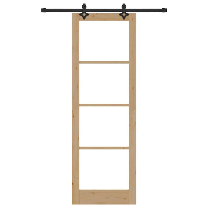 Porta Scorrevole  con Set di Accessori 78x232 cm Legno Massello di Pino 3332275