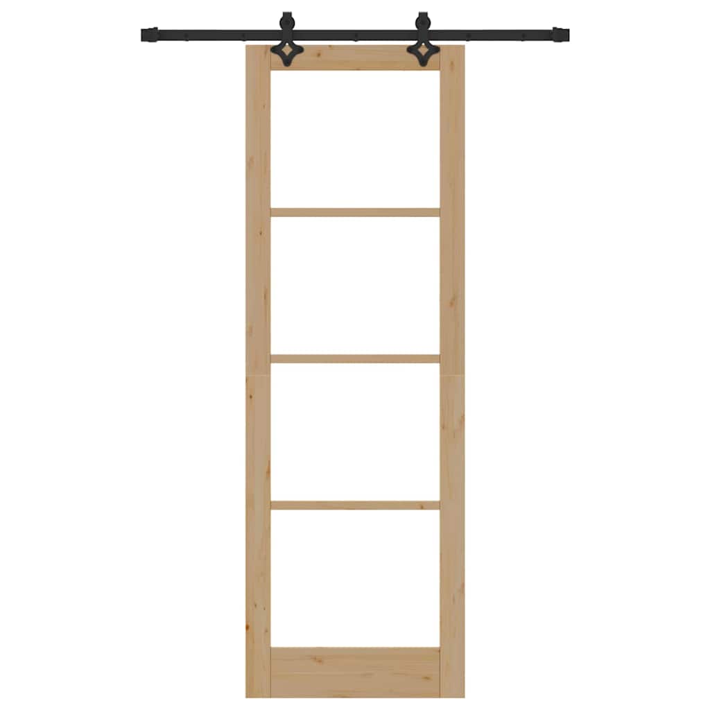 vidaXL Porta Scorrevole Marrone 78 x 232 cm Legno e metallo