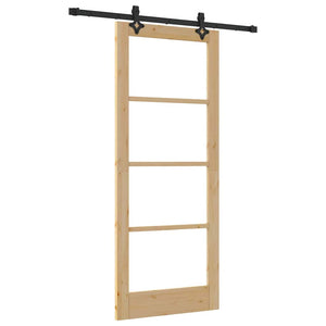 Porta scorrevole  con set di ferramenta 83x202 cm Legno massello di pino 3332277