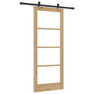 Porta scorrevole  con set di ferramenta 83x202 cm Legno massello di pino 3332277