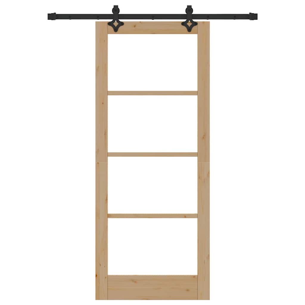 Porta scorrevole  con set di ferramenta 83x202 cm Legno massello di pino 3332277
