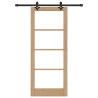 Porta scorrevole  con set di ferramenta 83x202 cm Legno massello di pino 3332277