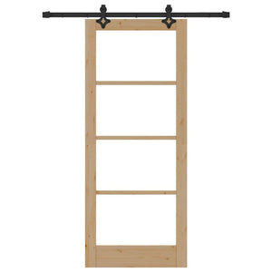 Porta scorrevole  con set di ferramenta 83x202 cm Legno massello di pino 3332277