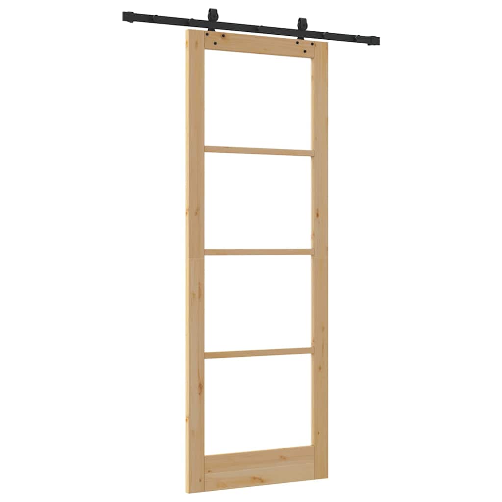 vidaXL Porta Scorrevole Marrone 83 x 232 cm Legno e metallo