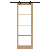 vidaXL Porta Scorrevole Marrone 83 x 232 cm Legno e metallo