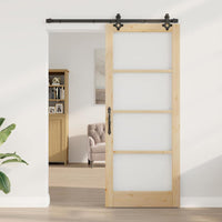 vidaXL Porta Scorrevole Marrone 86 x 211 cm Legno e metallo