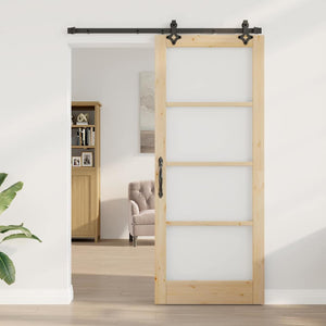 vidaXL Porta Scorrevole Marrone 86 x 211 cm Legno e metallo