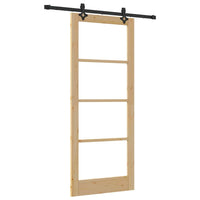 vidaXL Porta Scorrevole Marrone 86 x 211 cm Legno e metallo