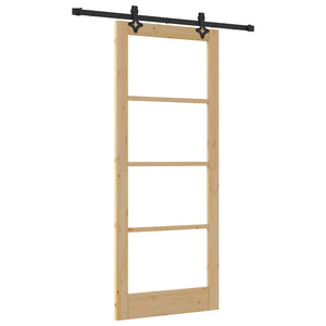 vidaXL Porta Scorrevole Marrone 86 x 211 cm Legno e metallo