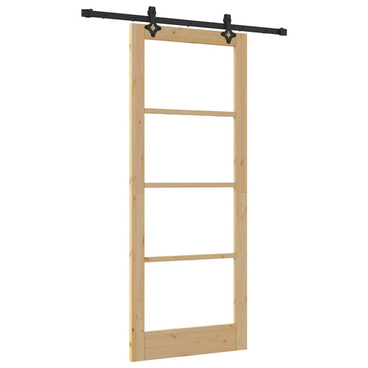 vidaXL Porta Scorrevole Marrone 86 x 211 cm Legno e metallo