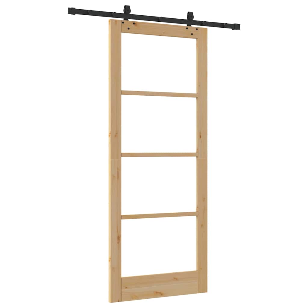 vidaXL Porta Scorrevole Marrone 86 x 211 cm Legno e metallo