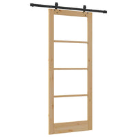 vidaXL Porta Scorrevole Marrone 86 x 211 cm Legno e metallo