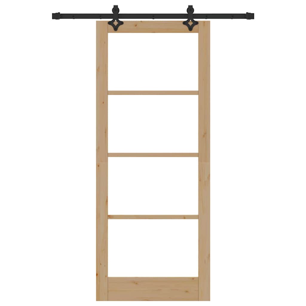 vidaXL Porta Scorrevole Marrone 86 x 211 cm Legno e metallo