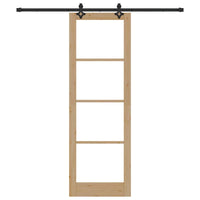 Porta Scorrevole con Set di Ferramenta 78x232 cm in Legno Massello di Pino 3332303