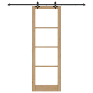 Porta Scorrevole con Set di Ferramenta 78x232 cm in Legno Massello di Pino 3332303