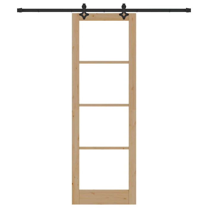 Porta Scorrevole con Set di Ferramenta 78x232 cm in Legno Massello di Pino 3332303