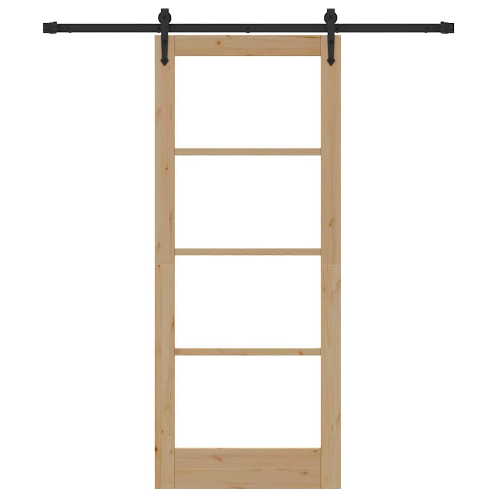 Porta Scorrevole Manuale Marrone 83 x 202 cm Legno e metallo 3332333