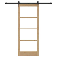 Porta Scorrevole Manuale Marrone 83 x 202 cm Legno e metallo 3332333