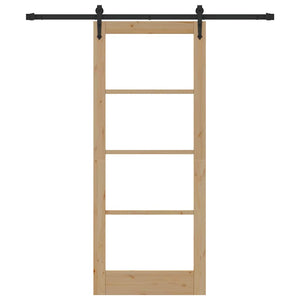 Porta Scorrevole Manuale Marrone 83 x 202 cm Legno e metallo 3332333