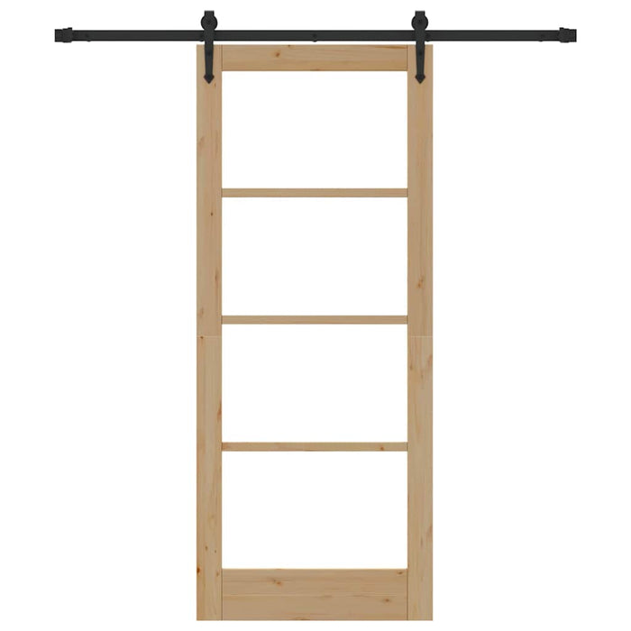 Porta Scorrevole Manuale Marrone 83 x 202 cm Legno e metallo 3332333