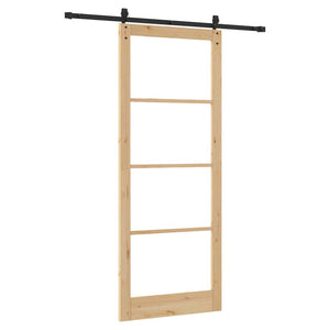 Porta Scorrevole Manuale Marrone 83 x 232 cm Legno e metallo 3332337