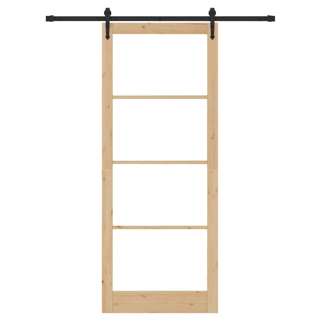 Porta Scorrevole Manuale Marrone 83 x 232 cm Legno e metallo 3332337