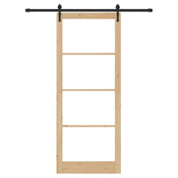 Porta Scorrevole Manuale Marrone 83 x 232 cm Legno e metallo 3332337