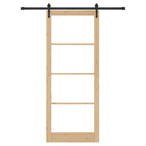 Porta Scorrevole Manuale Marrone 83 x 232 cm Legno e metallo 3332337