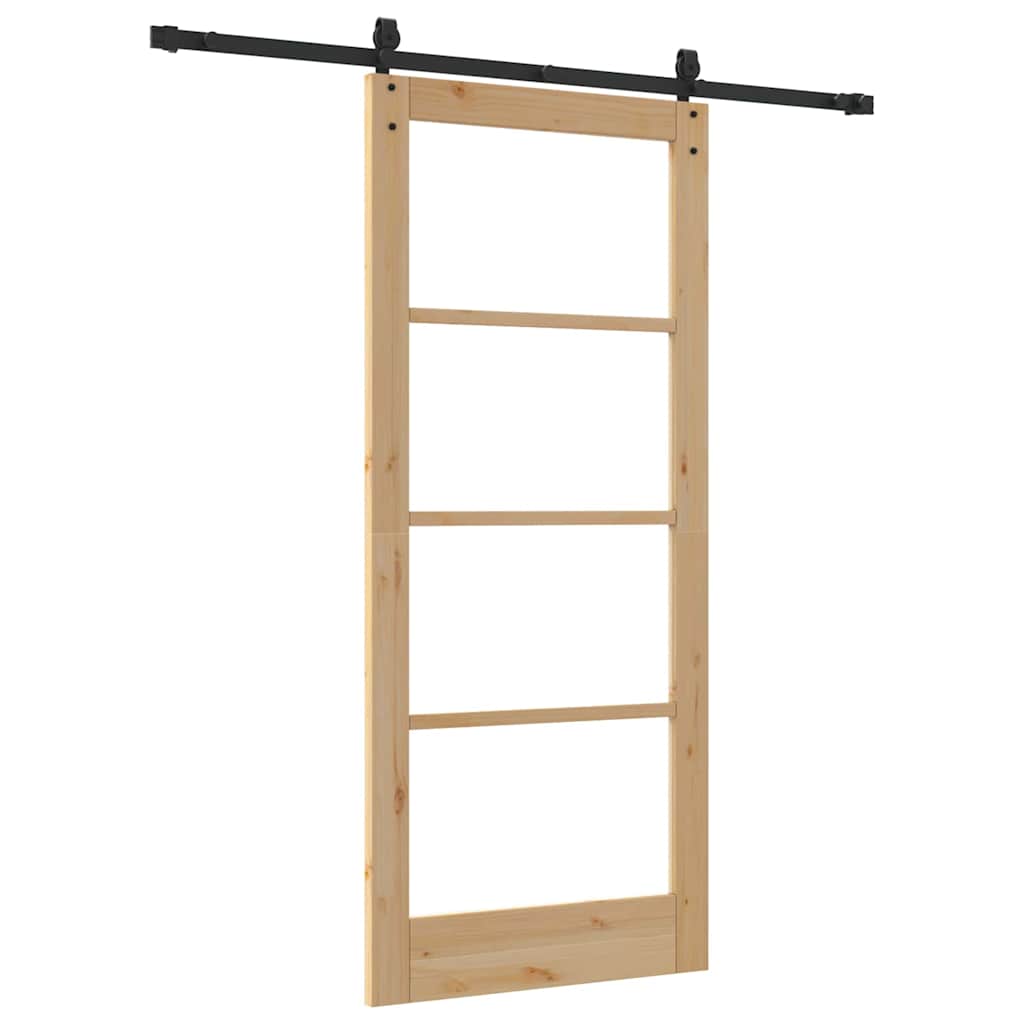 Porta Scorrevole Marrone 86 x 198.5 cm Legno e metallo 3332339