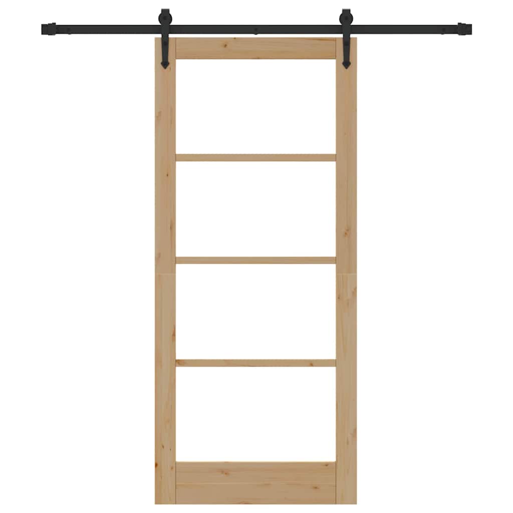 Porta Scorrevole Marrone 86 x 198.5 cm Legno e metallo 3332339