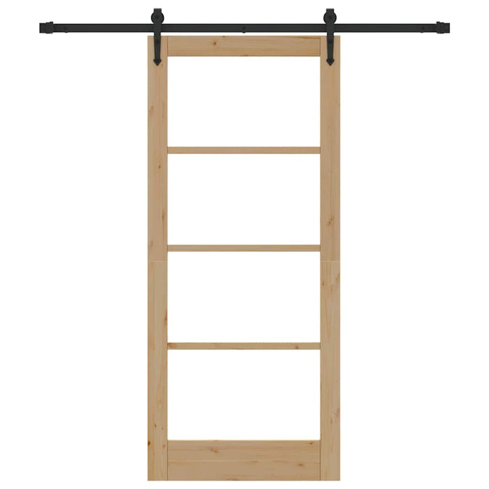 Porta Scorrevole Marrone 86 x 198.5 cm Legno e metallo 3332339