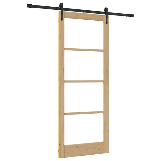 Porta Scorrevole Manuale Marrone 86 x 211 cm Legno e metallo 3332341