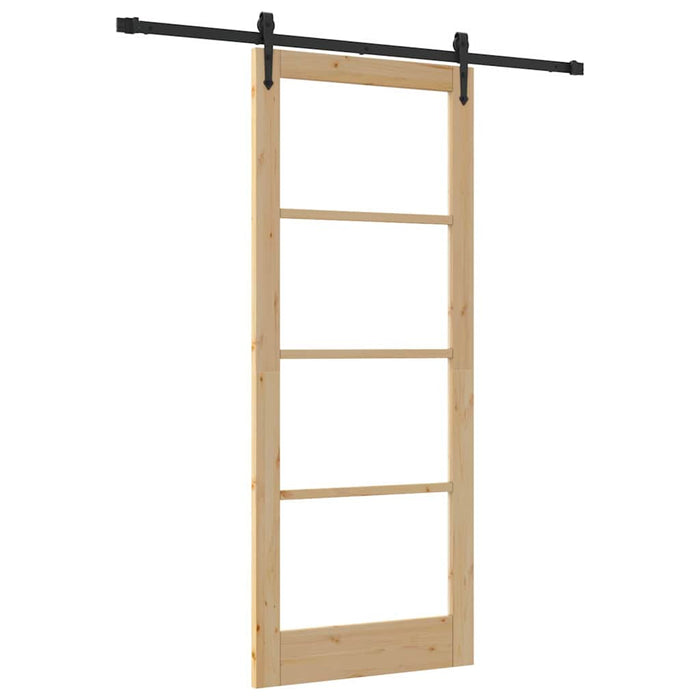 Porta Scorrevole Manuale Marrone 86 x 211 cm Legno e metallo 3332341