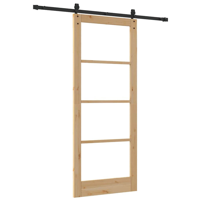 Porta Scorrevole Manuale Marrone 86 x 211 cm Legno e metallo 3332341