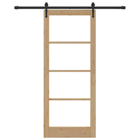 Porta Scorrevole Manuale Marrone 86 x 211 cm Legno e metallo 3332341