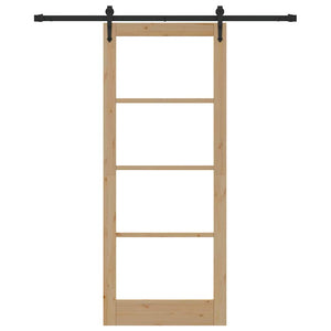 Porta Scorrevole Manuale Marrone 86 x 211 cm Legno e metallo 3332341