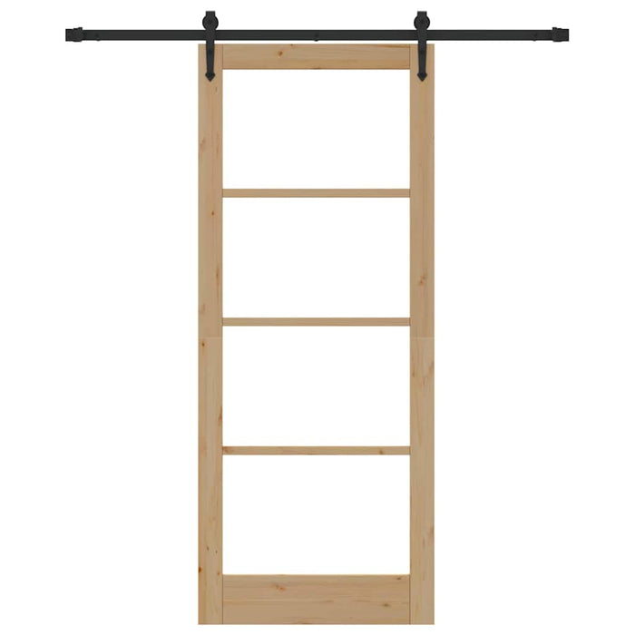 Porta Scorrevole Manuale Marrone 86 x 211 cm Legno e metallo 3332341